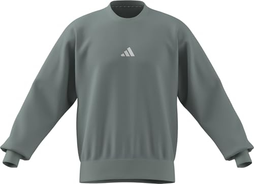 adidas Herren Essentials FEELCOZY Fleece Sweatshirt, Wonder Sage/White, M