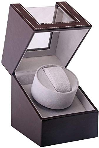 YJYJY Caja enrolladora de Relojes automática Caja enrolladora de Relojes para Relojes automáticos Estuche a Prueba de Polvo de Cuero Estuche enrollador de Relojes Individual Estuche Elegante de Cuero