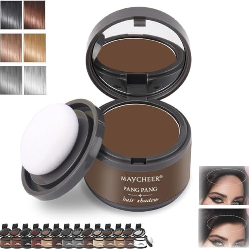 Poudre Cheveux Femme Retouche Racines, Maycheer Ombre Ligne Front, Correcteur Racines Instantané, Densifiant Volumateur Homme Femme, Solution Alopécie, Résultat Naturel Cheveux(1#Dark Brown)