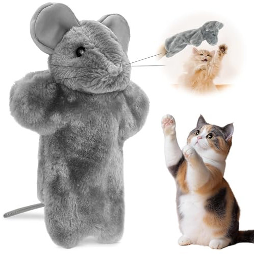 oyeftp Cat Wrestling Glove - Cats Wrestler Puppet, Interactive Cat for Fun Play, Safe & Soft Cats Glove Puppet for Indoor Exercise & Mental Stimulation, Ideal for Pet Lovers