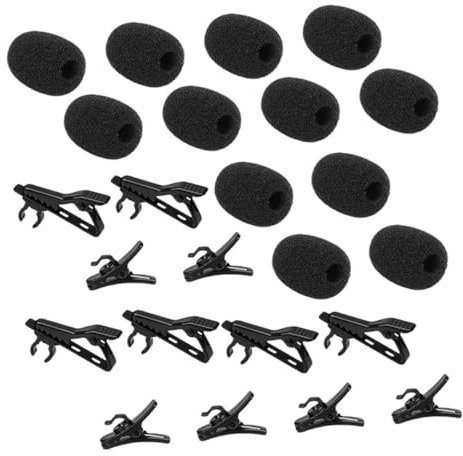 Alasum Pince Micro Métallique Pince Micro Plastique Bonnette Anti-vent pour Micro-cravate Kit de Rechange pour Microphone Cravate pour Micro-cravate