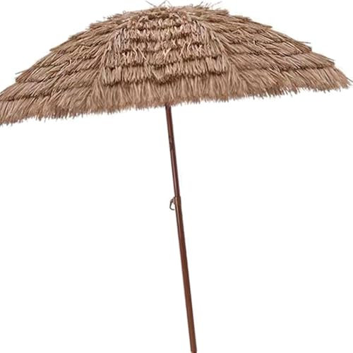 JTPMYFT Ombrellone da Giardino in Paglia, ombrellone da Spiaggia, ombrellone a 8 Stecche, Regolazione 'inclinazione, manovella Manuale for Giardino, Bordo Piscina, terrazza(94.4inch)
