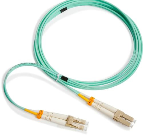 TFS DuraTac® - Cable de Fibra Óptica Multimodo Dúplex OM3 50/125µm | Patch Cord LC/UPC a LC/UPC Aqua | Preparado para Redes de Alta Velocidad (20m.)
