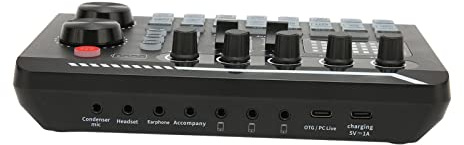 Generic Mixeur Sonore, Caisse de Résonance de Plusieurs Effets Sonores Changement de Voix en Direct Carte Son avec Câble Sound Data Cable Gaming Mixer pour l'enregistrement de Podcast Streaming