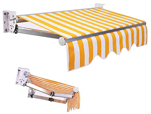 Auvent mural réglable étanche protection UV manuel rétractable bras articulé design aluminium durable 200 x 150 cm pour auvent extérieur