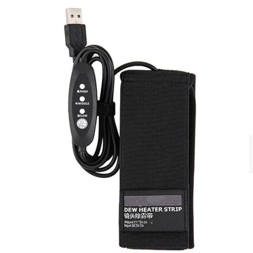 Calentador de hielo para objetivos – Calefacción portátil por USB, correa de calefacción óptica, dispositivo óptico, herramienta de eliminación de rocío fotográfico, tiras de control de calor con