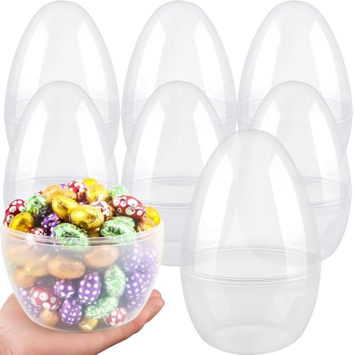 Restroma 10 Inch Jumbo Transparent Easter Eggs Large Clear Easter Eggs Easter Toy for Easter Party Favor (4)