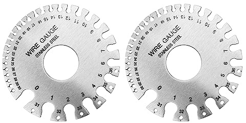 Naroote Stainless Steel Wire Gauge Measuring Tool, Standard Thickness Gauge 2pcs Professional Rust Resistant for Measuring (Style 2)