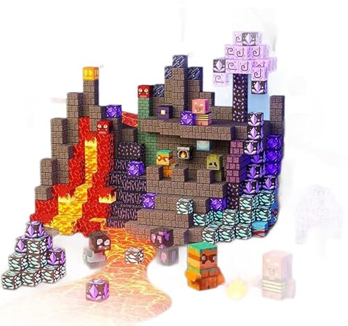MFUSUL 100 stycken magnetiskt leksaksset, magnetiska byggstenar barn, Montessori leksaker för barn från 3 år, kreativa barnleksaker från 3 4 5 6 7 8 9 år för pojkar och flickor