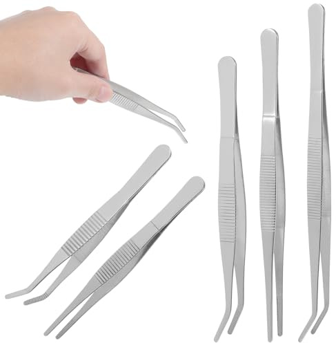 Pinzette Giardinaggio Acciaio Inossidabile 5 Pezzi, Strumenti | Set Professionale per Succulente e Muschio, Sottile, Facile da Usare, Pratico