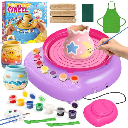 Fozcmisw Tornio per Ceramica Bambini 6-12 Anni, Kit Argilla Completo