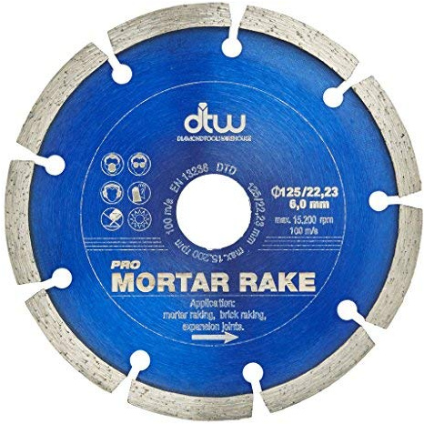 DTW Pro Mortar Rake Diamond Blade - For Removing Mortar & Cleaning Expansion Joints