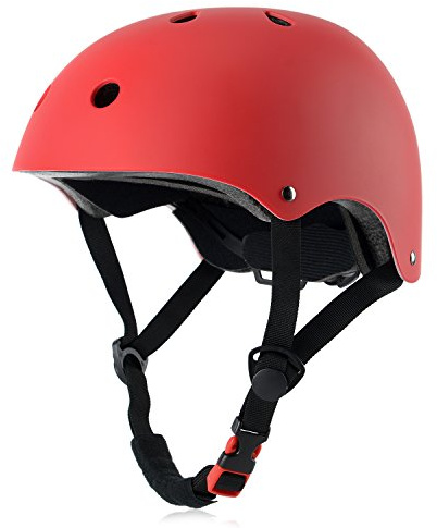 Kids Bike Helmet, Adjustable and Multi-Sport, from Toddler to Youth, 3 Sizes (Red)