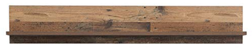 FORTE Clif Wandregal, Holzwerkstoff, Old – Wood Vintage/ Betonoptik Dunkelgrau, 160 x 25,6 x 21,9 cm