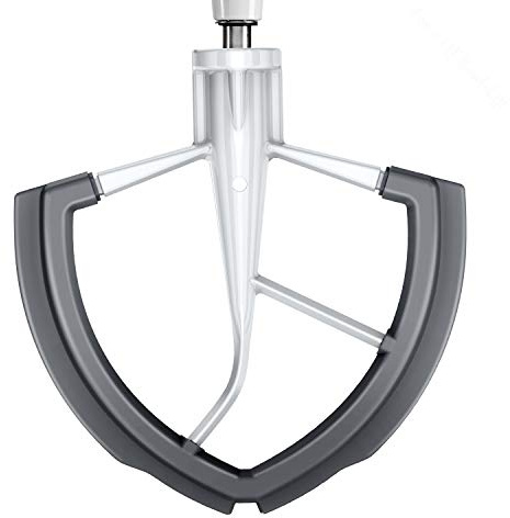Flex Edge Beater for KitchenAid 6QT Bowl-Lift Stand Mixer, Double Silicone Edge Mixer Paddle, White