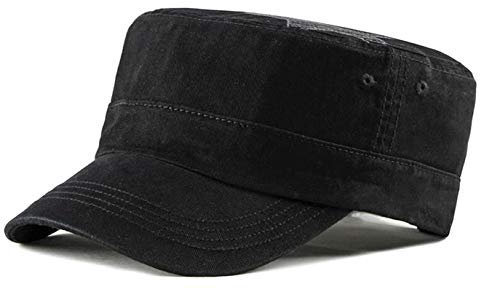 CHENNUO Military Army Cap Herren Baumwolle Baseballcap Kappe Mütze Vintage Schirmmütze 56-60CM (Schwarz)