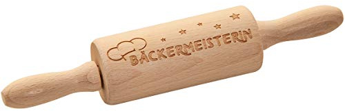 Spruchreif · Kindernudelholz mit Gravur · Teigroller für Kinder · Backen · Plätzchen Teigausroller als Backzubehör · Backrolle aus Holz