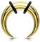 beyoutifulthings Dehn-Stab Taper Buffalo Horn Edelstahl Gold O-Ring Dehnanhänger Universal-Piercing Ohr-Piercing Ohr-Schmuck 4mm