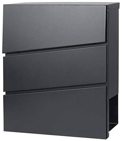 Lockable Mailboxes with Keys,Outdoor Wall Mounted Mail Box with Large Capacity,14 3/10 x 4 1/10 x 13,Black