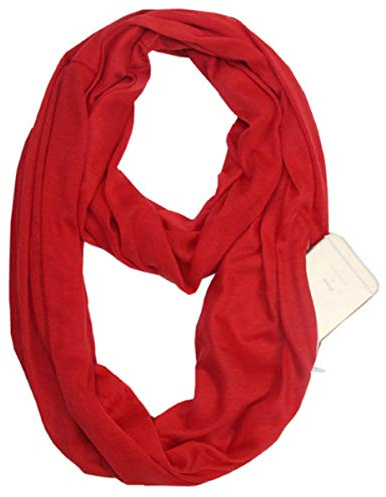 MeiPing Écharpe de voyage Infinity - Écharpe légère avec poche à glissière pour femme