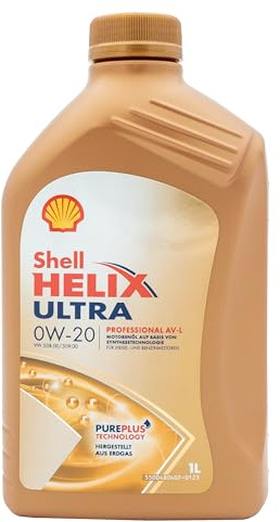 SHELL Motoröl 0W-20 Helix Motor Öl ACEA C5 API SN Ultra Professional AV-L 1L Kompatibel mit VW Golf 7 Schrägheck 5G1, BQ1, BE1, BE2 Polo Schrägheck 6R1, 6C1 Passat Variant 3G5, CB5, AUDI, SKODA