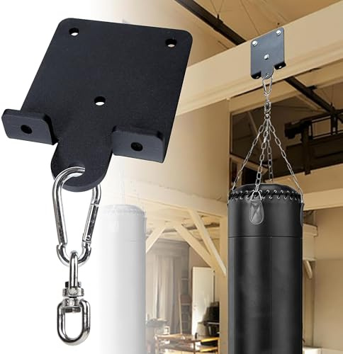 VANROUG Heavy Duty Punching Boxing Bag Hanger Bracket, 360° Rotation Wall Ceiling Mount Wood Beam Hook for Boxing Muay Thai Training, Aerial Yoga Swing & Hammock