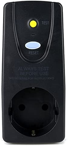 MeetUs Disjoncteur différentiel FI 10 mA 220-250 V 16A Pour appareils ménagers et outils, Noir