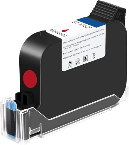 OLYBSJET Reemplazo Original del Cartucho de Tinta de Secado Rápido Solvente para BT-HH6105B2 Impresora de Inyección de Tinta Portátil (Rojo)
