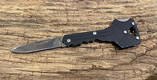 geddid Schlüsselanhänger Messer Schlüssel Messer Schlüsselmesser kleines Taschenmesser klein in Schlüsselform Brieföffner Paketmesser schwarz