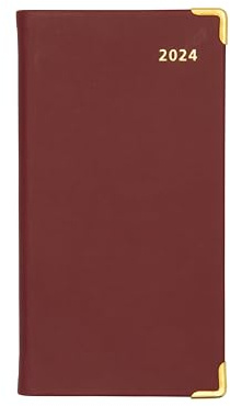 Collins Debden Business Pockets 2024 Terminplaner Slimchart Wochenansicht Taschenkalender (Termine) – Business Planer und Organizer – Januar bis Dezember 2024 Terminplaner – Wochenplaner – Rot –