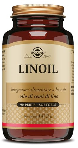 Solgar Linoil 90 Perle Softgels Olio di Semi di Lino Omega 3 e 6 | Con olio di semi di lino, naturalmente ricco di acidi grassi omega-3 e omega-6.