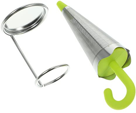 NAMOARLY Stainless Steel Tea Strainer Silicone Lid Umbrella Shape Tea Infuser Household Filter