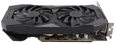 Plyisty Carte Graphique de Jeu, RTX2060 6 Go 192 Bits GDDR6 avec 2 Ventilateurs de Refroidissement, 1365 MHz 14 000 MHz, Port HDMI/DisplayPort/DVI D, PCI Express 3.0 16X, pour PC W 7 8 10