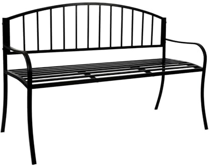 FIXKRAFT Metall Gartenbank mit Rücklehne | 3 Sitzer bis 280kg Sitzbank Parkbank