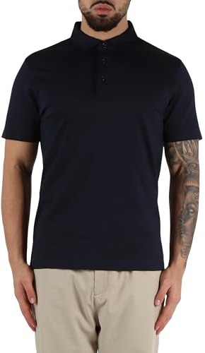 SUN68 Herren Poloshirt A35135 Jersey Mercerized S/S, marineblau, Large