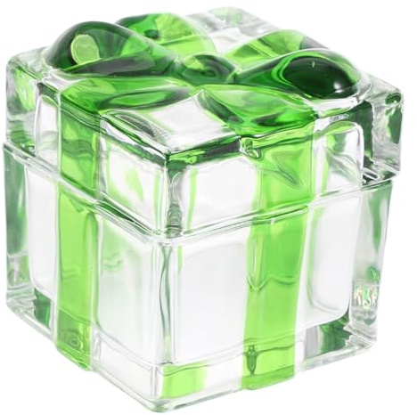 WRITWAA Boîte De Bonbons En Cristal Couvercle Scellé, Petite Taille Verte, Contenant Hermétique Pour Bonbons Et Friandises, La Cuisine Et Décoration Maison