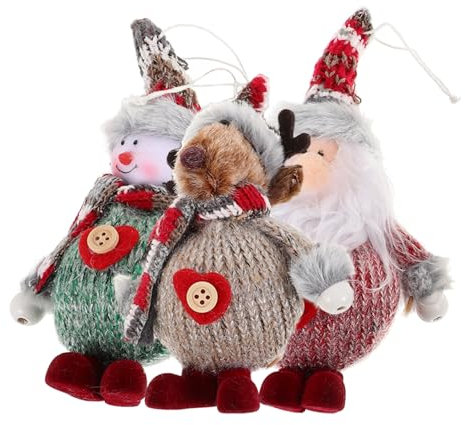 Cabilock 3stücke Weihnachtsbaum-hängedekoration Christbaumschmuck Aus Stoff Anhänger Zum Aufhängen Festtagsdekoration Für Drinnen Requisiten Für Weihnachtsszenen Weihnachtsdeko Für Auto-rüc