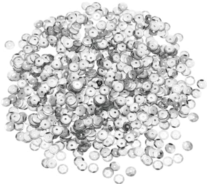 sourcing map Loose Sequins 2000 Pcs 5MM Silver Backed Cup Embroidery Sequins Spangles for Jewelry Making Crafts Sewing, Silver Tone