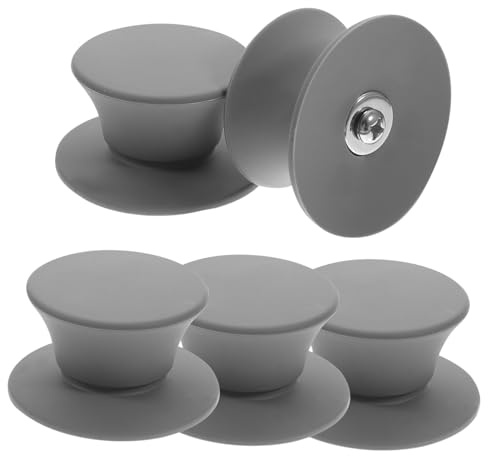 TOPPERFUN Silikon Topfdeckelgriff Ersatzknopf 5,5x5,5cm Hitzebeständig Universell Für Kochgeschirr Ergonomisch Verbrühungssicher Mit Verdicktem Schraubenkern