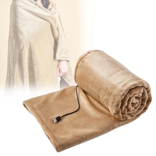 Electric Heated Blanket, USB Wearable Shawl with 3 Temperature Settings for Sofa, Home, Office, Outdoor, Travel, Machine Washable Adaptable Throw
