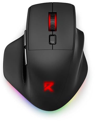Redragon Large Wireless Gaming Mouse for Big Hands, Tri-Modes 2.4G/Bluetooth/Wired Rechargeable Ergo RGB Mouse with 2 Side Buttons, 6 Backlit Modes, Programmable Macro Gamer Mouse