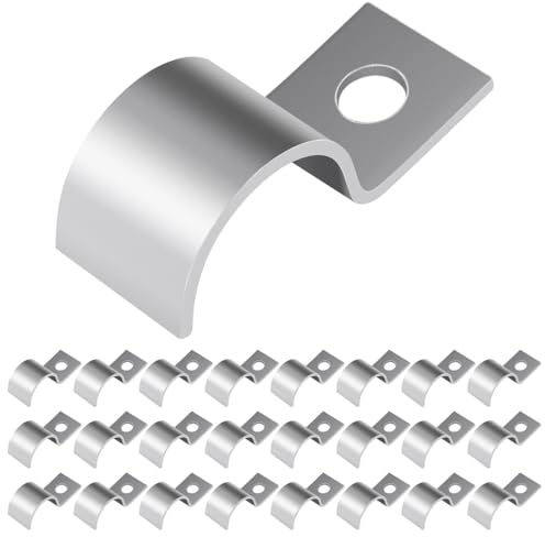 25 Stück Kabelschellen Metall, 20mm Schlauchschnalle Rohrhalterung, Befestigungsschelle Edelstahl, Befestigungsschelle Hochleistungs Einzelloch Kabelschellen Metall, für Kabel, Wasserleitungen