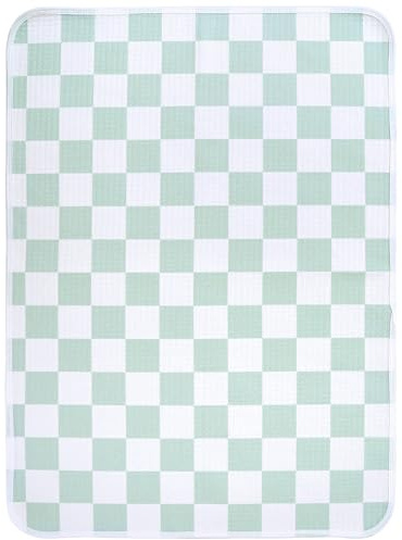 haakaa Waterproof Changing Pad Liners (1pc, 19.7 x 27.5 Checkered Days) | Reusable Waterproof Baby Changing Mat with 100% Cotton Top Layer, Protects Surfaces During Diaper Changes at Home or Travel