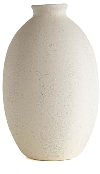 IlGruppone Vaso Decorativo Moderno da Interno in Ceramica – Collezione Design Elegante per Arredo Casa,Vasi da Soggiorno, Tavolo o Salotto Soprammobile di Design - Anfora Natural - Bianco Natural