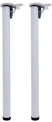 Mendler Juego de 2 patas de mesa HWC-H34, para escritorio, mesa de comedor, plegable, 72 cm, color blanco
