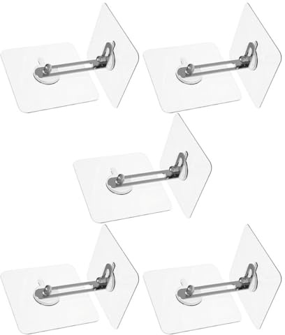 Generic Anclajes para Muebles a Prueba de Bebés sin Perforación, Transparentes, Tamaño 7x7 Cm, 5 Juegos, Fijación Segura para Estanterías, Armarios y Muebles Infantiles, Protección