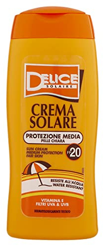 DELICE SOLAIRE Sonnenschutzmittel SPF20 250 ml, wasserfest, UVA/UVB-Filter, dermatologisch getestet