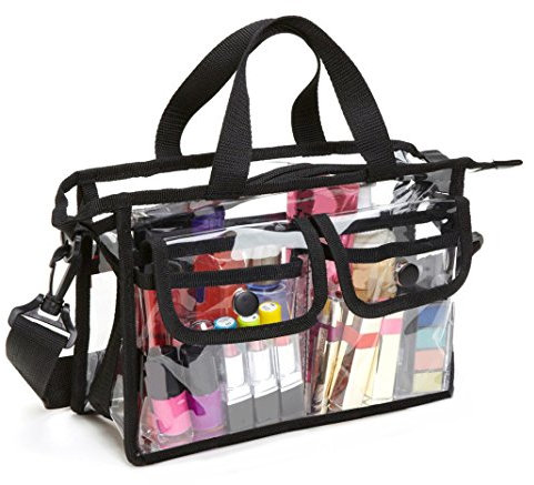 Moon Mood® Trucco Borsa di Immagazzinaggio Borsa in PVC Grande Capacità Leggero Portatile Cosmetico Borsa a Tracolla per Donna Trucco Shoulder Bag