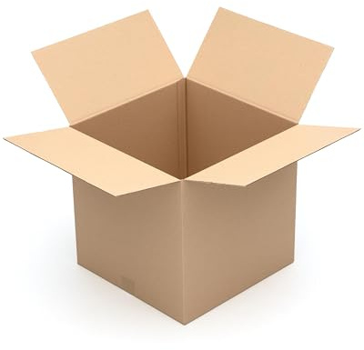 KK Verpackungen Versandkartons 400 x 400 x 400 mm Braun 1-wellig (Außenmaß 405 x 405 x 415 mm) | 5 Stück, Faltkartons Kartons für Versand als DHL Paket Hermes Paketklasse M DPD GLS Paketklasse XL