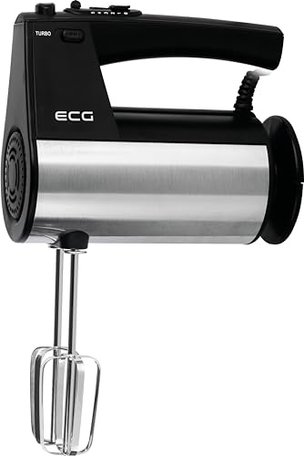 ECG RS 5011 Handmixer, 10 Geschwindigkeitsstufen, TURBO-Boost-Taste, 2 Rührbesen, 2 Knethaken, 700 W, Black